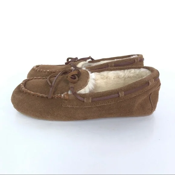 Crewcuts brown moccasin slippers K3 - Picture 3 of 9